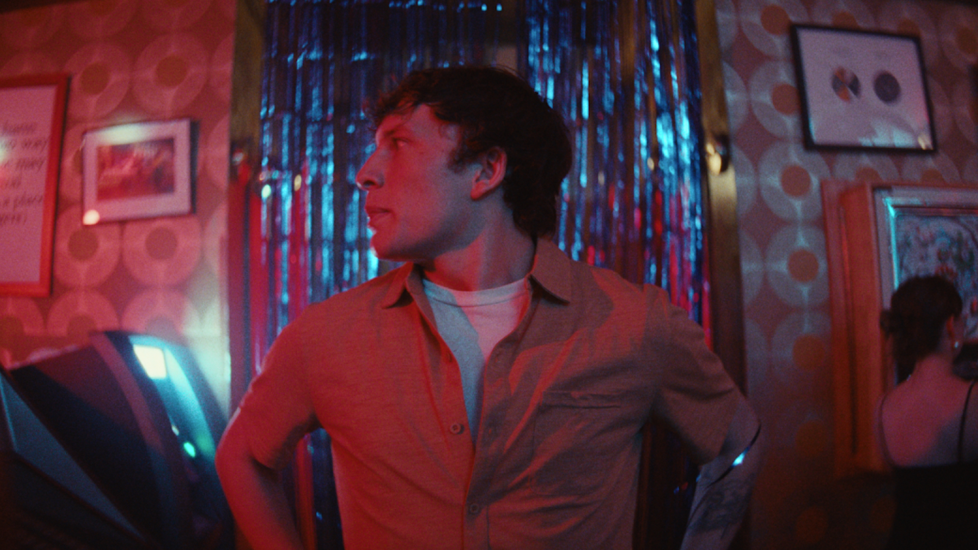 Confused man at a party
